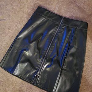 Black leather skirt